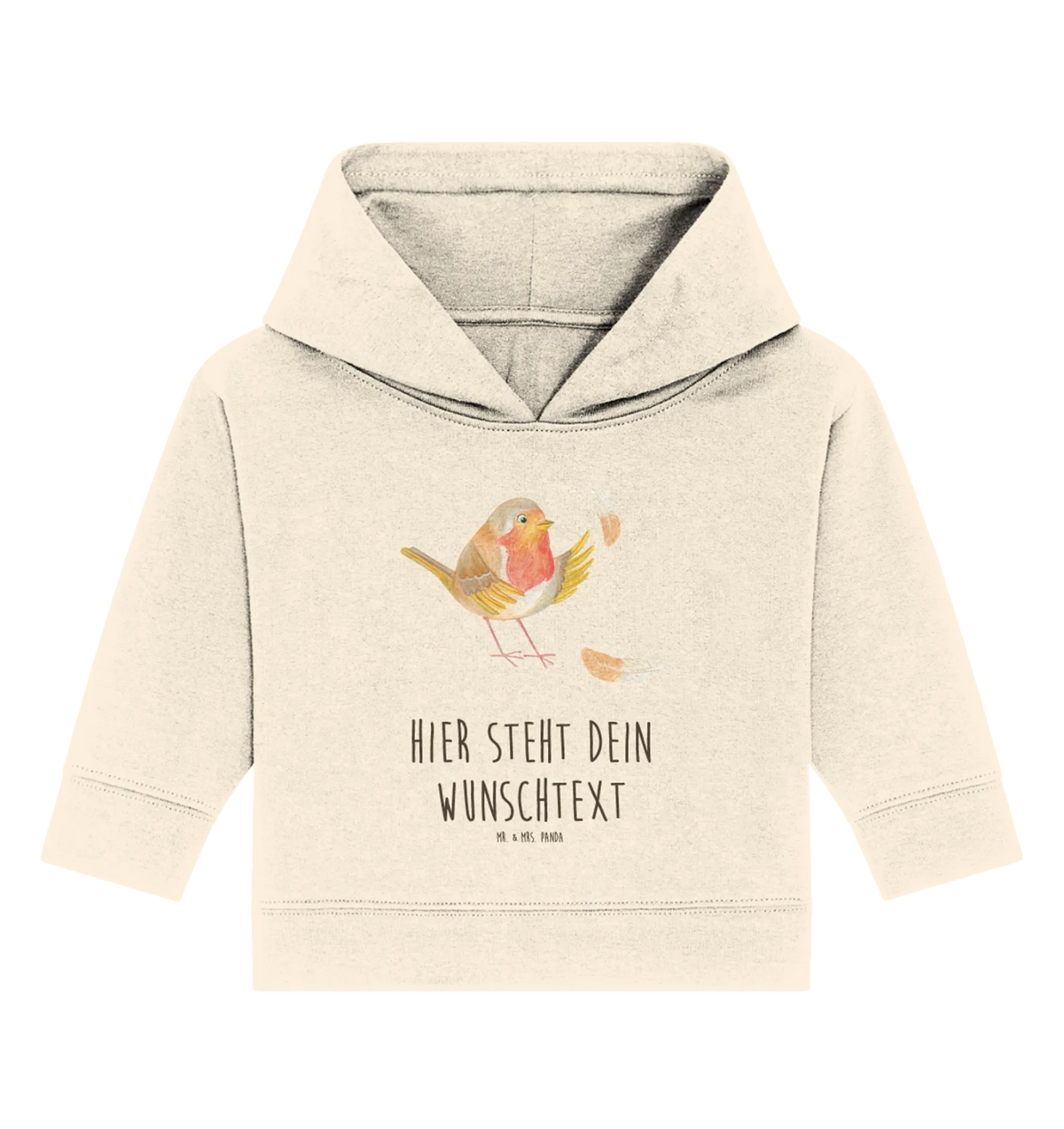 Personalized Baby Hoodie robin feathers good mood, special gifts, cute, small animals, animal lover, cute animal motives, gift ideas, hand drawn, gifts, card, funny sayings, bird, slogan motivation, motivation slogans, robin, flying, motivation pictures, slogan courage