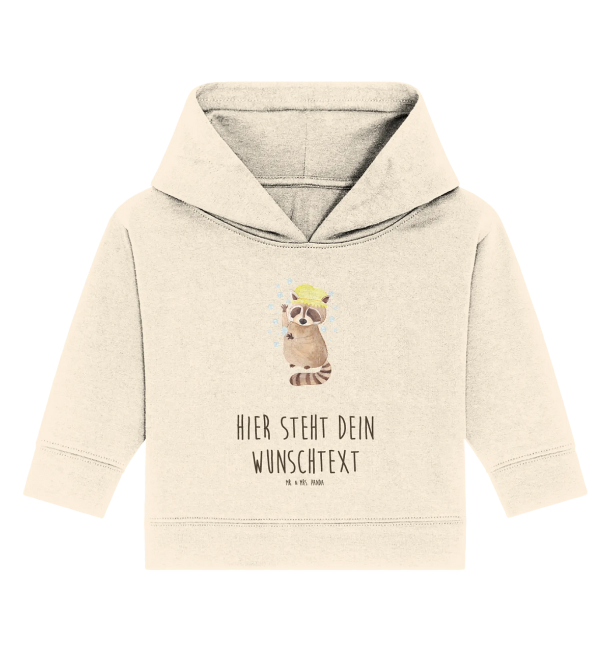 Personalized Baby Hoodie Raccoon Personalisierter Baby Hoodie, Babyhoodie Wunschtext, Baby Hoodie mit Namen, Tiere, Tiermotive, Lustige Sprüche, Gute Laune, Fröhlich, Plan, Tagträumen, Seifenblasen, Waschbär, Waschen