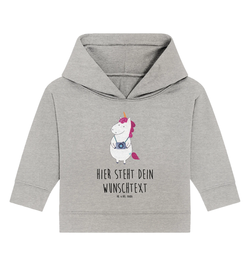 Spersonalizowana bluza z kapturem dla niemowląt Jednorożec fotograf Personalisierter Baby Hoodie, Baby Hoodie mit Namen, Babyhoodie Wunschtext, Unicorn, Einhorn, Einhörner, Einhorn Deko, Tourist, Kamera, Weltreise, Reisen, Fotograf, Weltenbummler, Fotografie, Kurztrip, Städtereise, Reise, Urlaub