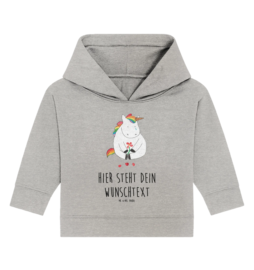 Spersonalizowana bluza z kapturem dla niemowląt Jednorożec Smutny Baby Hoodie mit Namen, Personalisierter Baby Hoodie, Babyhoodie Wunschtext, Einhorn, Unicorn, Einhörner, Einhorn Deko, Freunde, Liebe, Glitzer, Blume, Grußkarte, Trauer, Trösten. Freundschaft