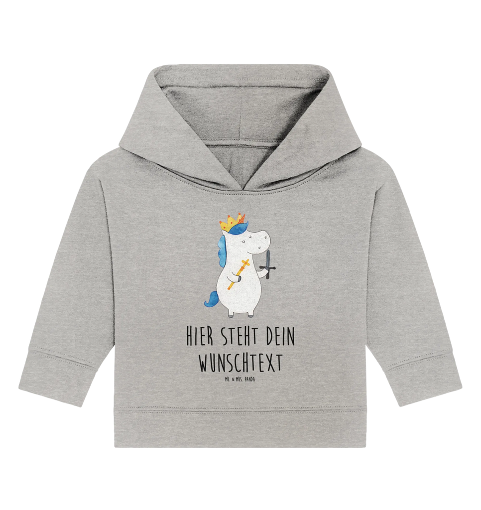 Spersonalizowana bluza z kapturem dla niemowląt jednorożec Król z mieczem Baby Hoodie mit Namen, Babyhoodie Wunschtext, Personalisierter Baby Hoodie, Einhorn, Unicorn, Einhörner, Einhorn Deko, Mittelalter, König, Ritter