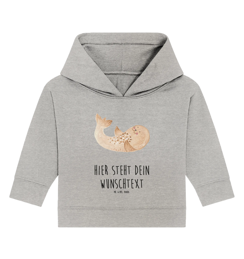 Spersonalizowana bluza z kapturem dla niemowląt foka Leżeć Babyhoodie Wunschtext, Personalisierter Baby Hoodie, Baby Hoodie mit Namen, Tiermotive, Gute Laune, Tiere, Lustige Sprüche, Robben, Meerestier, Robbe, Strand, Freude, Lachen, Nordsee, Seehund, Ostsee