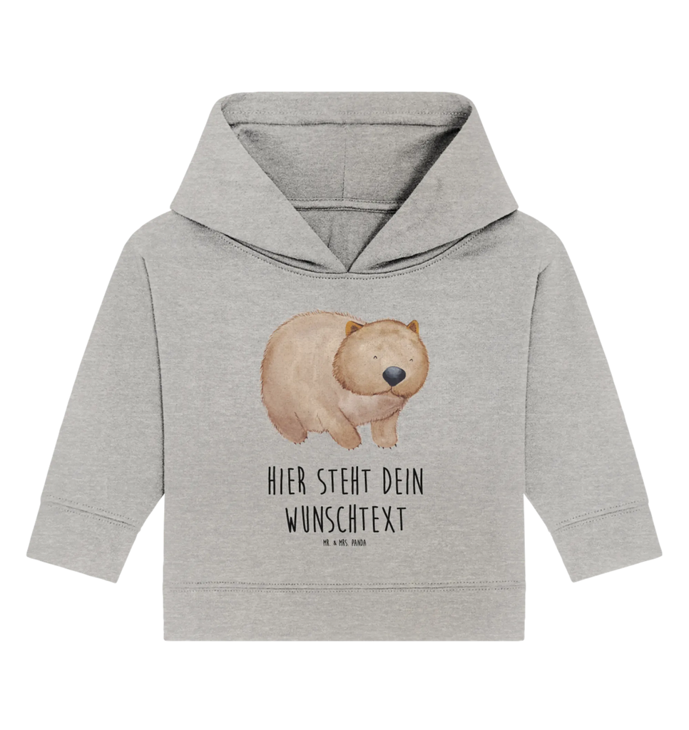 Personalisierter Baby Hoodie Wombat Babyhoodie Wunschtext, Personalisierter Baby Hoodie, Baby Hoodie mit Namen, Tiermotive, Gute Laune, lustige Sprüche, Tiere, Spruch, Das Leben ist schön, Australien, Wombat, Motivation