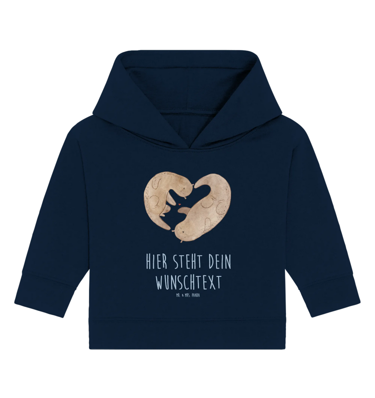 Personalized Baby Hoodie otter Heart otter, marten, sea otter, European otter, water mammal, aquatic animal, baby otter, predator, water, otter gifts, animal lover, gift ideas for animal lovers, animal, mammal, water animal, gifts for people in love, life together, better half, love gift, love, proof of love, heart, love you, anniversary, engagement, wedding day