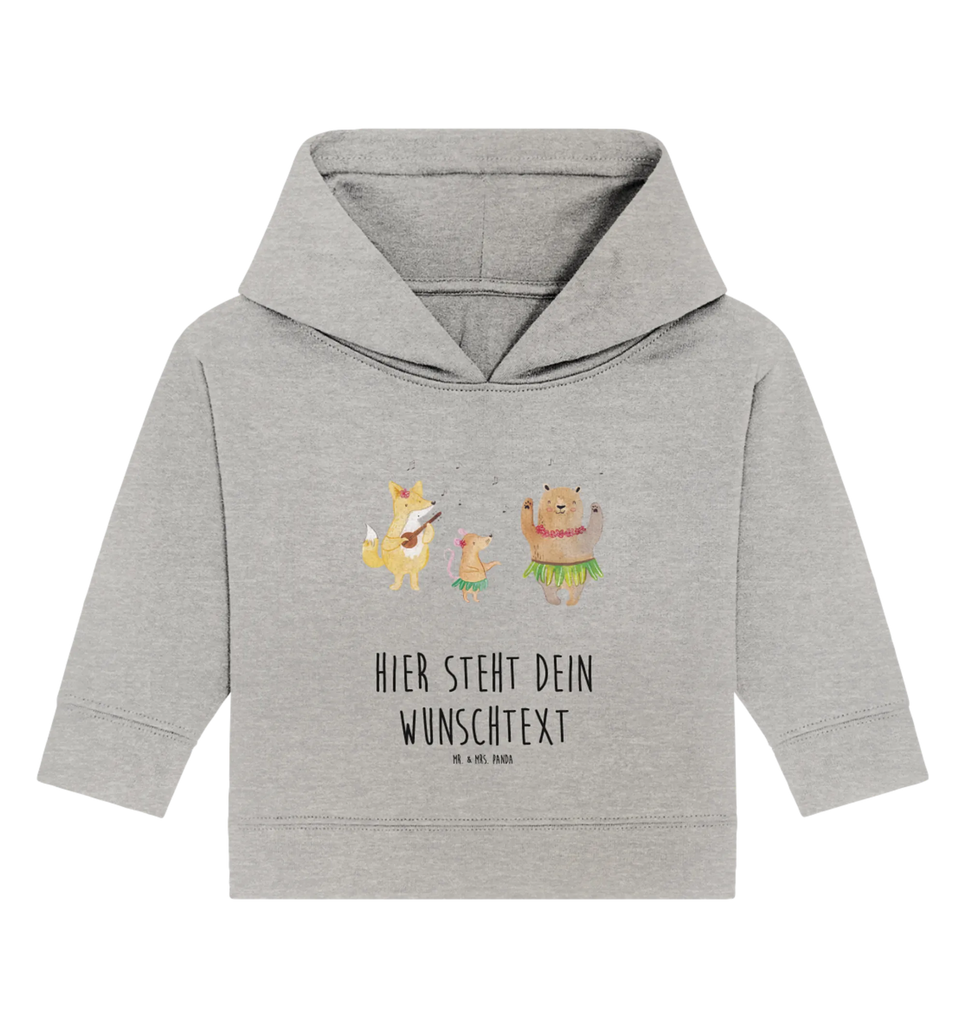 Personalisierter Baby Hoodie Waldtiere Aloha Baby Hoodie mit Namen, Babyhoodie Wunschtext, Personalisierter Baby Hoodie, Tiermotive, Gute Laune, lustige Sprüche, Tiere, Leben, Lachen, Tanzen, Musik, Aloha, Igel, Bär, Hase, Wald, Waldtiere