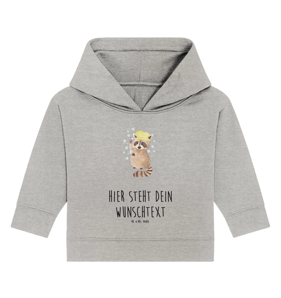 Personalisierter Baby Hoodie Waschbär Baby Hoodie mit Namen, Personalisierter Baby Hoodie, Babyhoodie Wunschtext, Tiermotive, Gute Laune, Tiere, Lustige Sprüche, Tagträumen, Seifenblasen, Fröhlich, Plan, Waschen, Waschbär