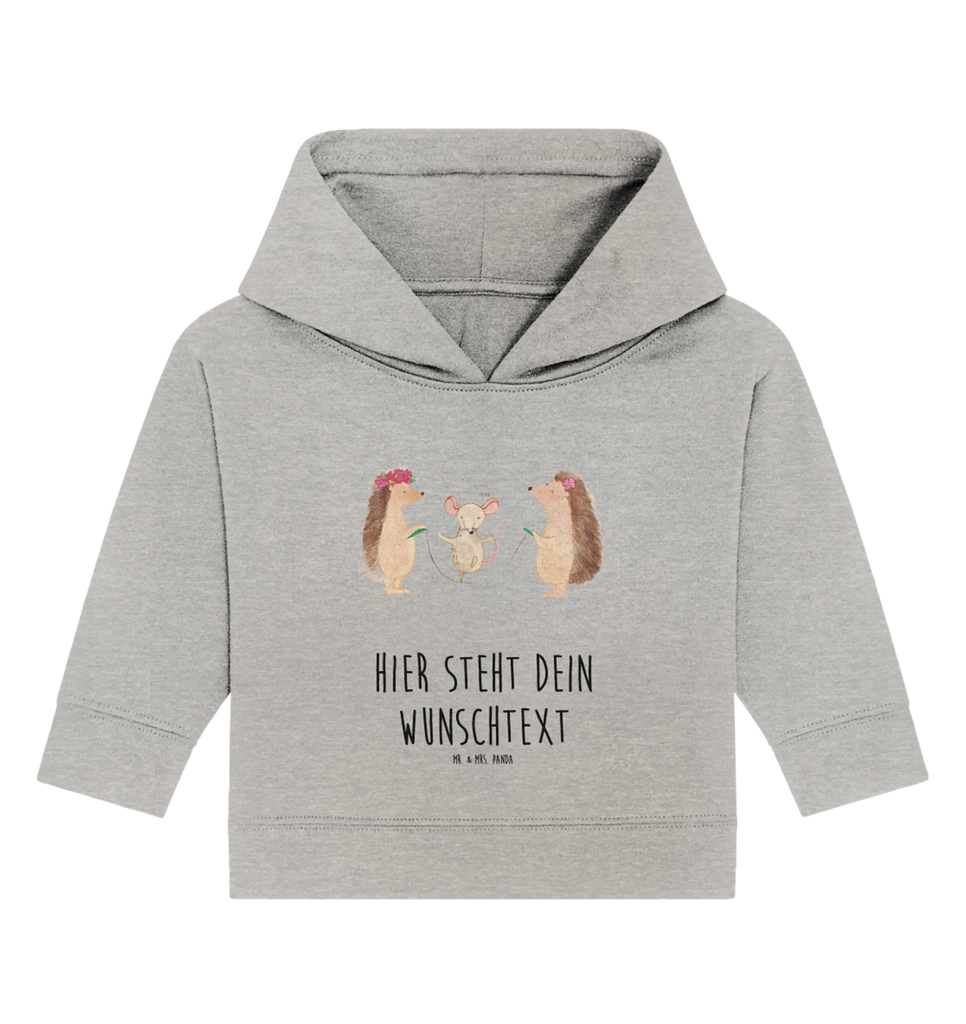 Spersonalizowana bluza z kapturem dla niemowląt jeż Skakanie na skakance Personalisierter Baby Hoodie, Babyhoodie Wunschtext, Baby Hoodie mit Namen, Tiere, Lustige Sprüche, Tiermotive, Gute Laune, Seilhüpfen, Igel, Kinder, Seilspringen, Kindergarten, Maus