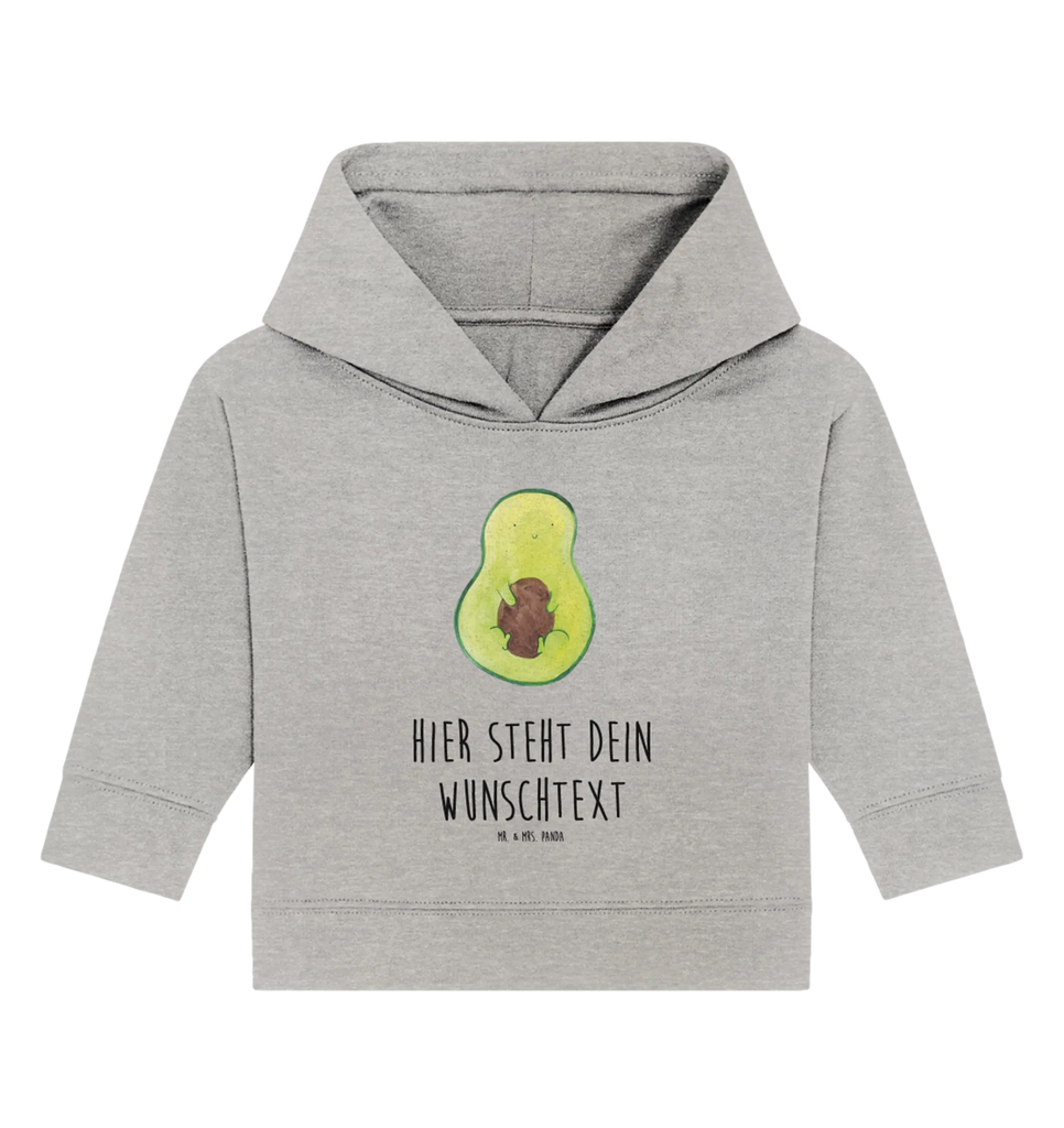 Personalisierter Baby Hoodie Avocado Kern Personalisierter Baby Hoodie, Baby Hoodie mit Namen, Babyhoodie Wunschtext, Avocado, Veggie, Vegan, Gesund, Avokado, Pflanze, Kern, Avocadokern, Spruch Leben