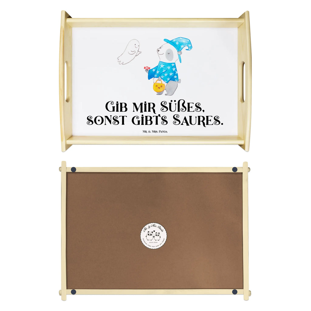 Serving tray Panda Wizard Serviertablett, Holztablett, Dekotablett, Tablett, Frühstückstablett, Küchentablett, Halloween, Deko, Martinssingen, Dekoration, Geschenke, Schenken, Zauberer, Gespenst, Trick or Treat, Halloween Deko, Panda, Süßes sonst gibt's saures