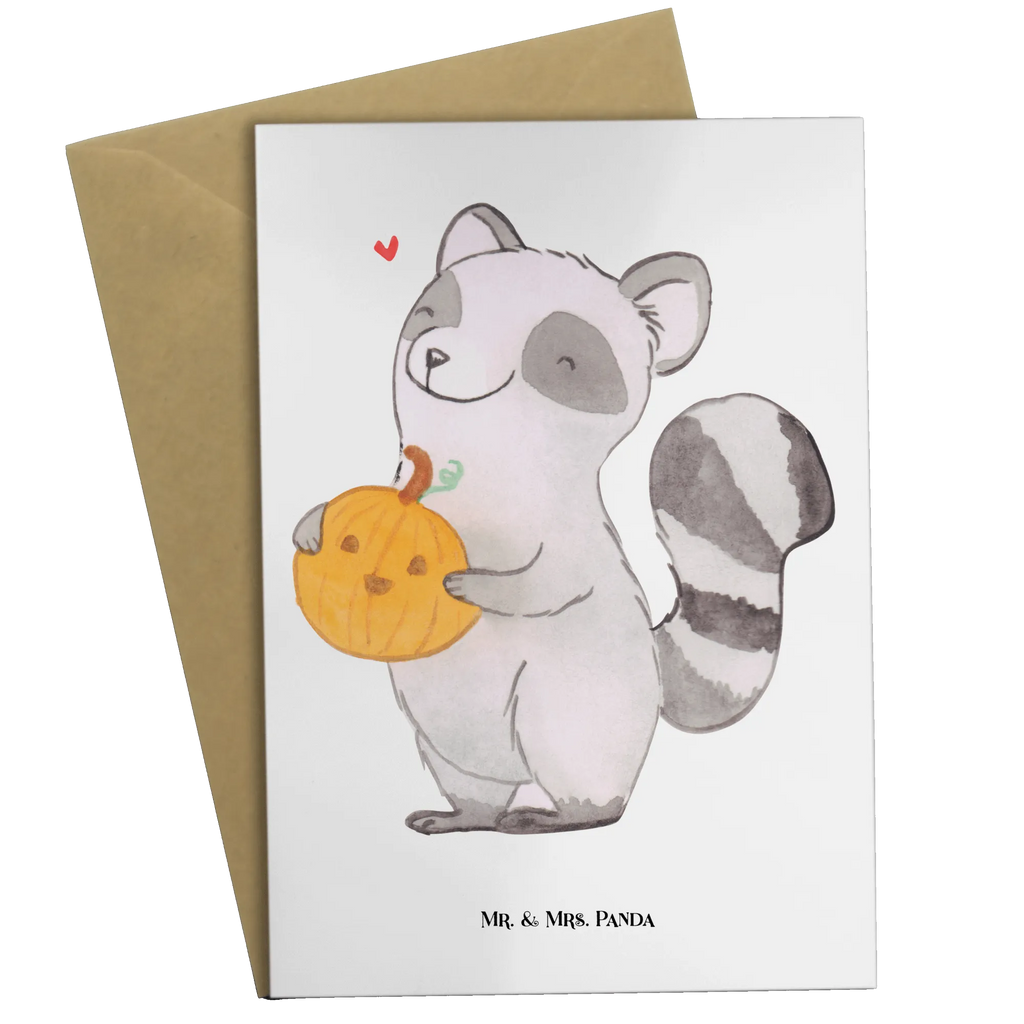 Greetings card Raccoon Pumpkin greeting card, wedding card, folding card, birthday card, invitation card, Halloween, decoration, Martin singing, decor, gifts, giving