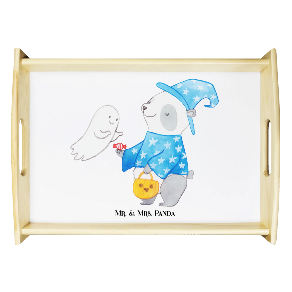 Serving tray Panda Wizard Serviertablett, Holztablett, Dekotablett, Tablett, Frühstückstablett, Küchentablett, Halloween, Deko, Martinssingen, Dekoration, Geschenke, Schenken, Zauberer, Gespenst, Trick or Treat, Halloween Deko, Panda, Süßes sonst gibt's saures