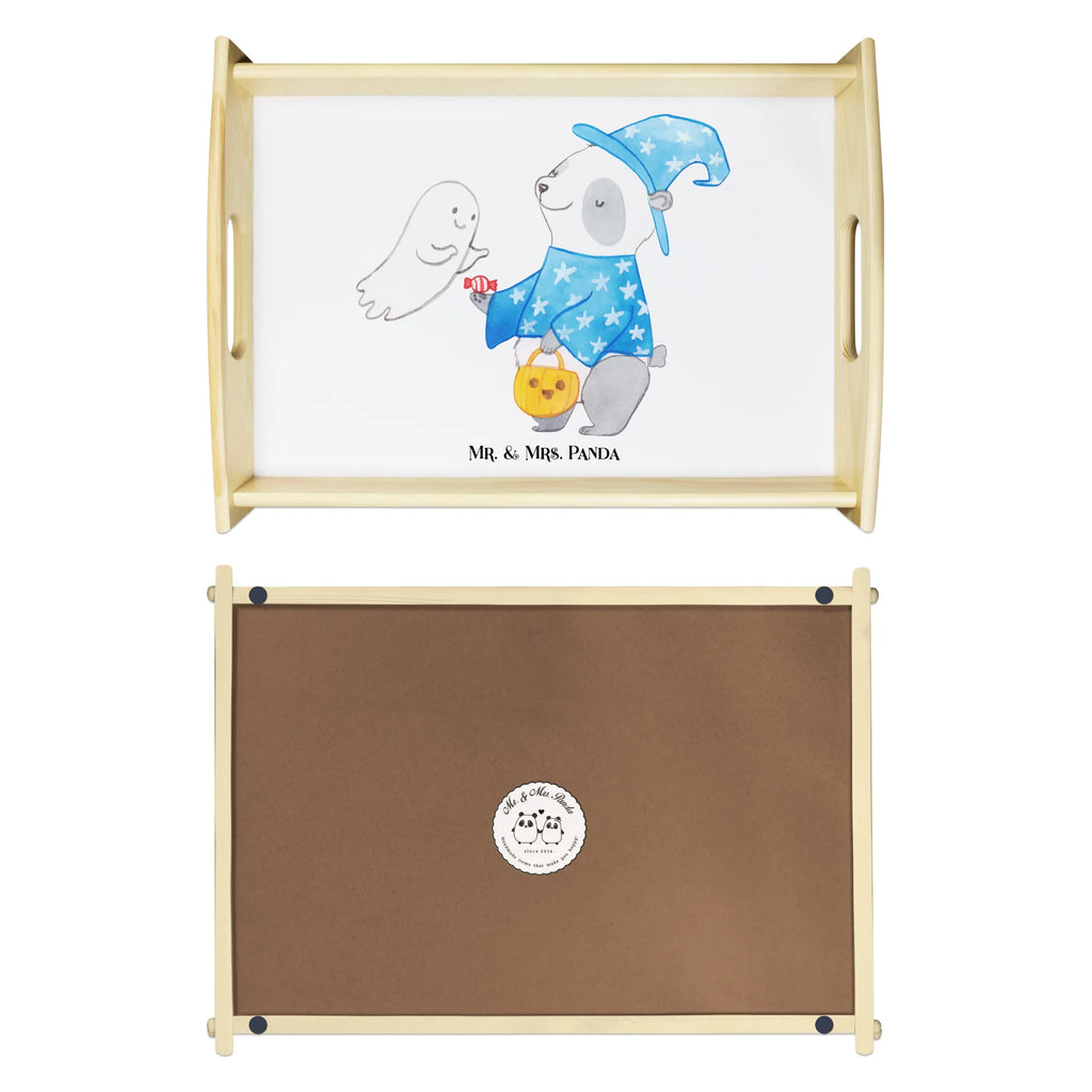 Serving tray Panda Wizard Serviertablett, Holztablett, Dekotablett, Tablett, Frühstückstablett, Küchentablett, Halloween, Deko, Martinssingen, Dekoration, Geschenke, Schenken, Zauberer, Gespenst, Trick or Treat, Halloween Deko, Panda, Süßes sonst gibt's saures