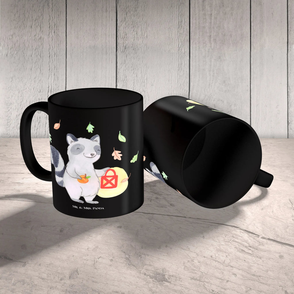 Kubek szop pracz latarnia Geschenktasse, Teetasse, Keramiktasse, Bürotasse, Tasse mit Zitaten, Porzellantasse, Tasse, Tasse mit Motiven, Kaffeetasse, Halloween, Deko, Martinssingen, Dekoration, Geschenke, Schenken, Trick or Treat, Waschbär, Laterne, Süßes sonst gibt's saures, Herbst, Halloween Deko