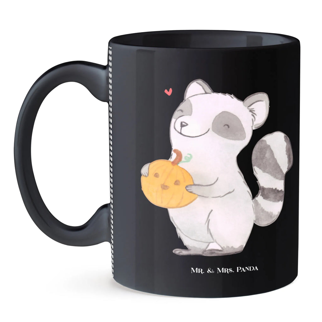 Kubek szop pracz dynia Kaffeetasse, Keramiktasse, Tasse mit Motiven, Tasse mit Zitaten, Porzellantasse, Tasse, Geschenktasse, Teetasse, Bürotasse, Halloween, Deko, Martinssingen, Dekoration, Geschenke, Schenken, Trick or Treat, Waschbär, Kürbis, Halloween Deko, Süßes sonst gibt's saures