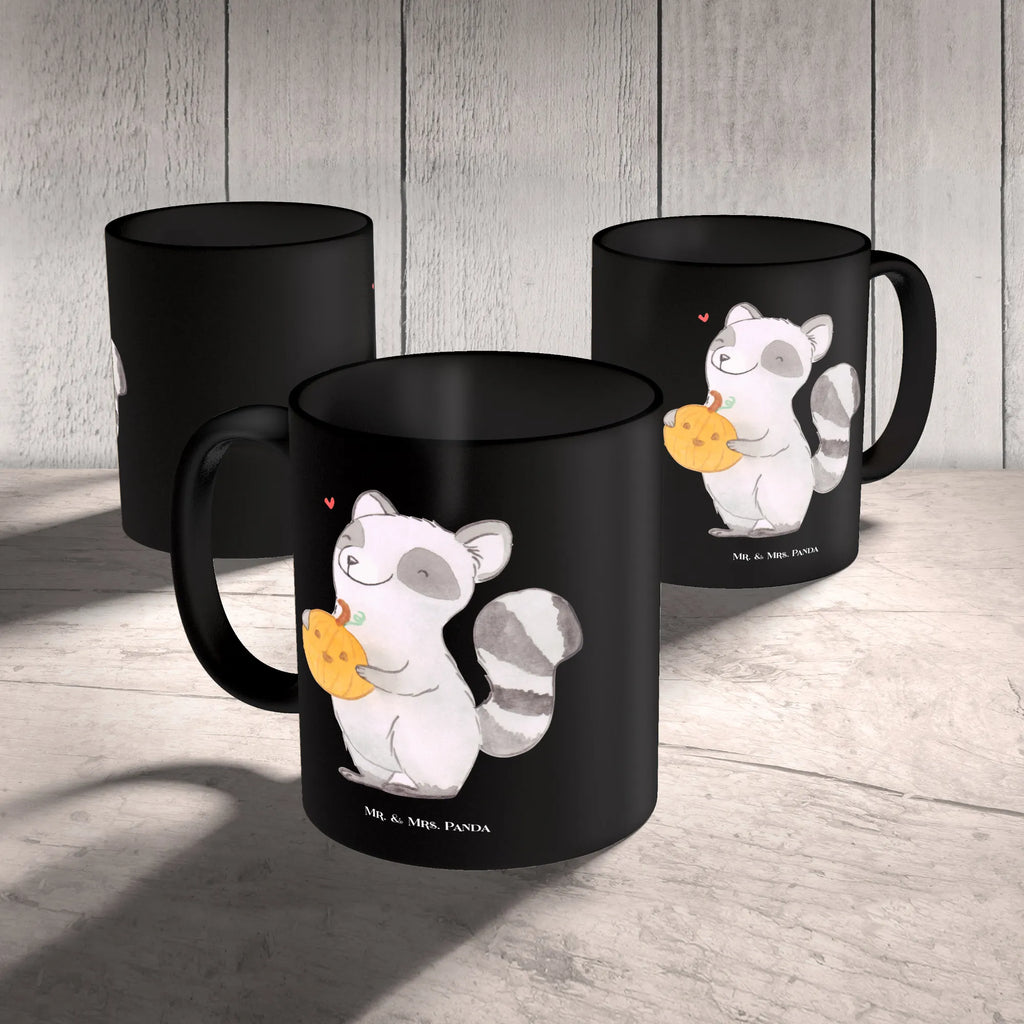 Kubek szop pracz dynia Kaffeetasse, Keramiktasse, Tasse mit Motiven, Tasse mit Zitaten, Porzellantasse, Tasse, Geschenktasse, Teetasse, Bürotasse, Halloween, Deko, Martinssingen, Dekoration, Geschenke, Schenken, Trick or Treat, Waschbär, Kürbis, Halloween Deko, Süßes sonst gibt's saures