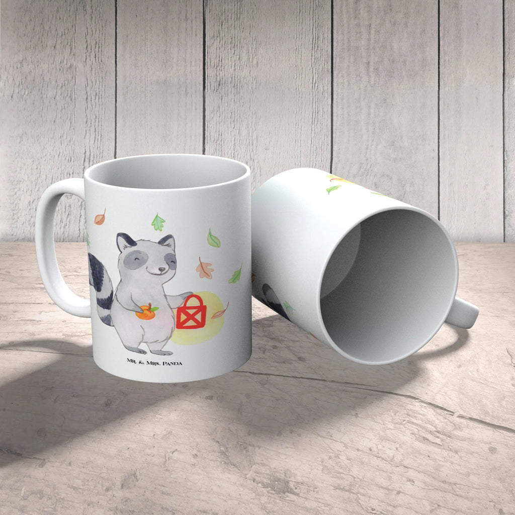 Kubek szop pracz latarnia Geschenktasse, Teetasse, Keramiktasse, Bürotasse, Tasse mit Zitaten, Porzellantasse, Tasse, Tasse mit Motiven, Kaffeetasse, Halloween, Deko, Martinssingen, Dekoration, Geschenke, Schenken, Trick or Treat, Waschbär, Laterne, Süßes sonst gibt's saures, Herbst, Halloween Deko