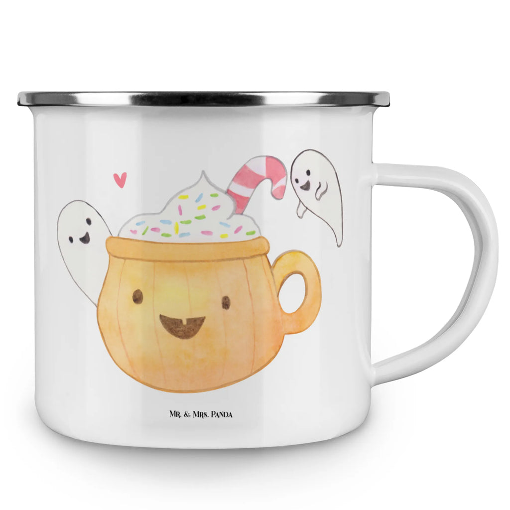 Kempingowy kubek emaliowany Kawa Duch Halloween, dekoracje, Martinssingen, dekoracja, prezenty, dawanie