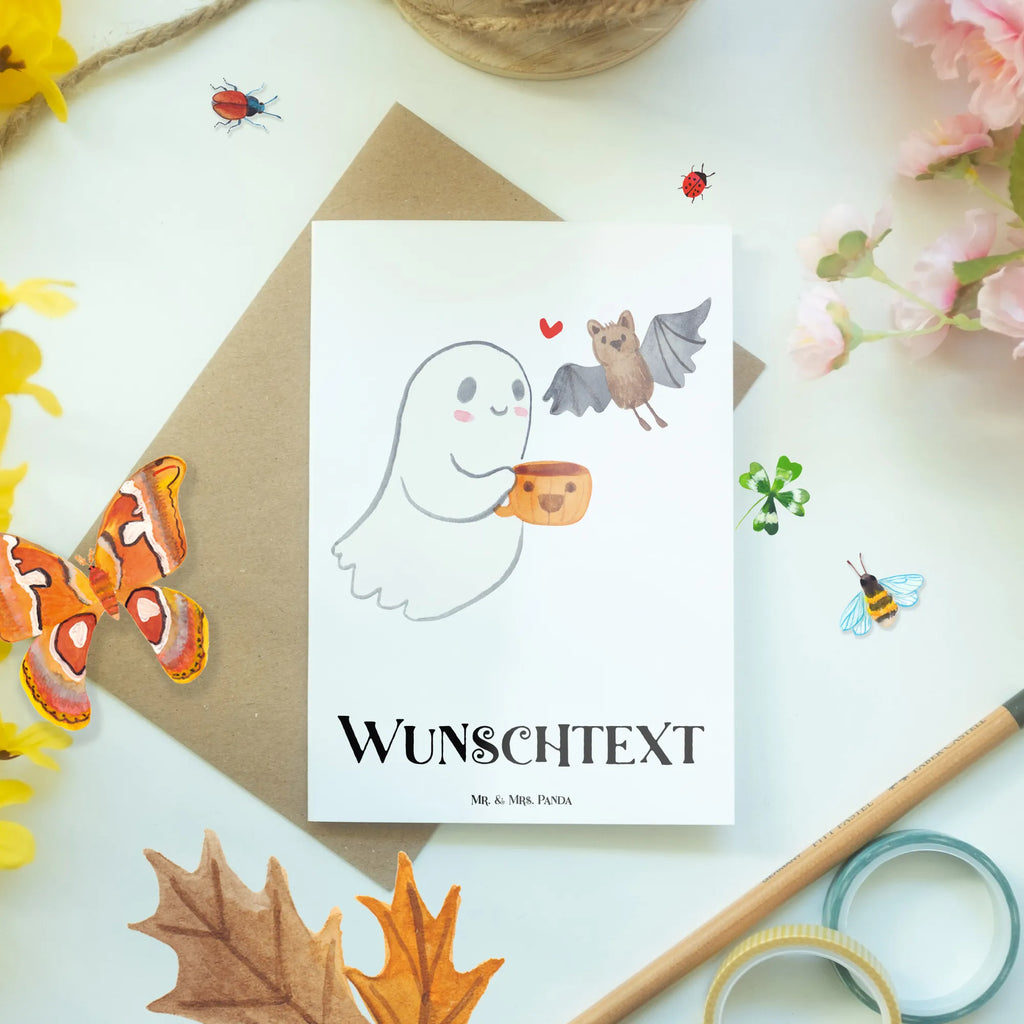 Spersonalizowana kartka z życzeniami Duch kawa Halloween, dekoracje, Martinssingen, dekoracja, prezenty, dawanie