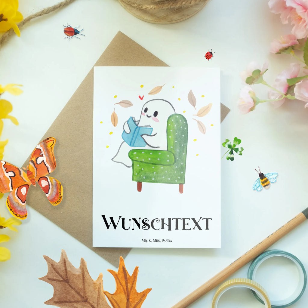 Spersonalizowana kartka z życzeniami duch książka Halloween, dekoracje, Martinssingen, dekoracja, prezenty, dawanie