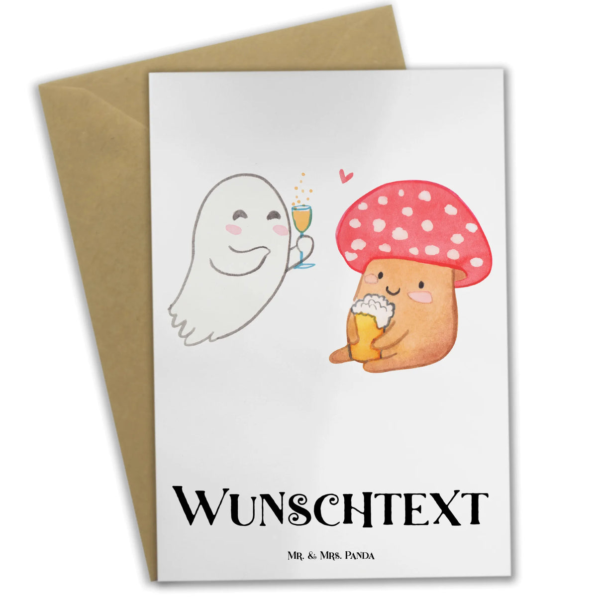 Personalised greetings card Ghost Cheers decoration, gifts, Martin singing, decor, giving