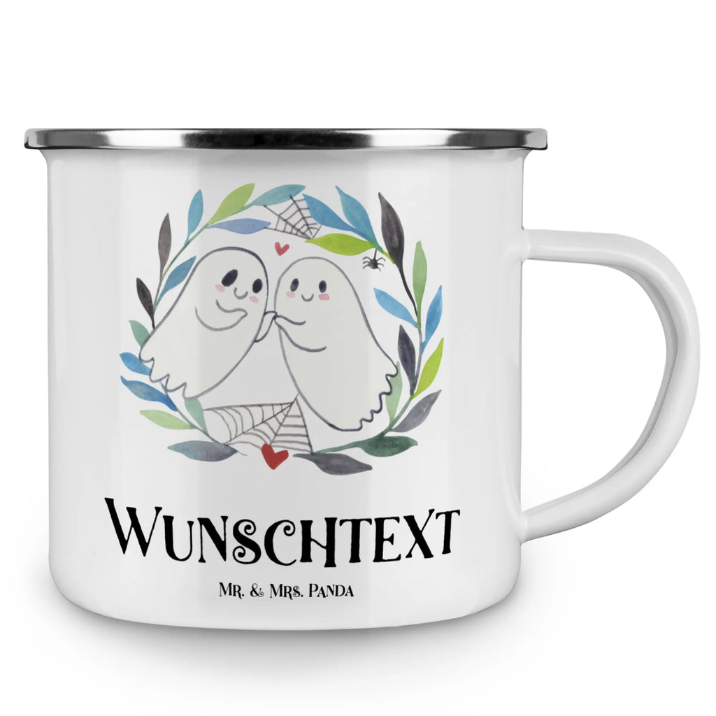 Personalisierte Emaille Tasse Gespenster  Liebe Emaille Tasse mit Namen, tassen bedrucken, tasse selbst gestalten, Campinggeschirr personalsisert, Emaille Tasse personalisiert, Namenstasse, personalisierte tassen, Campingtasse personalisiert, Campingtasse bedrucken, personalisierte tasse, tasse bedrucken, tasse mit namen, Halloween, Deko, Martinssingen, Dekoration, Geschenke, Schenken, Gespenst, Verliebt, Paar