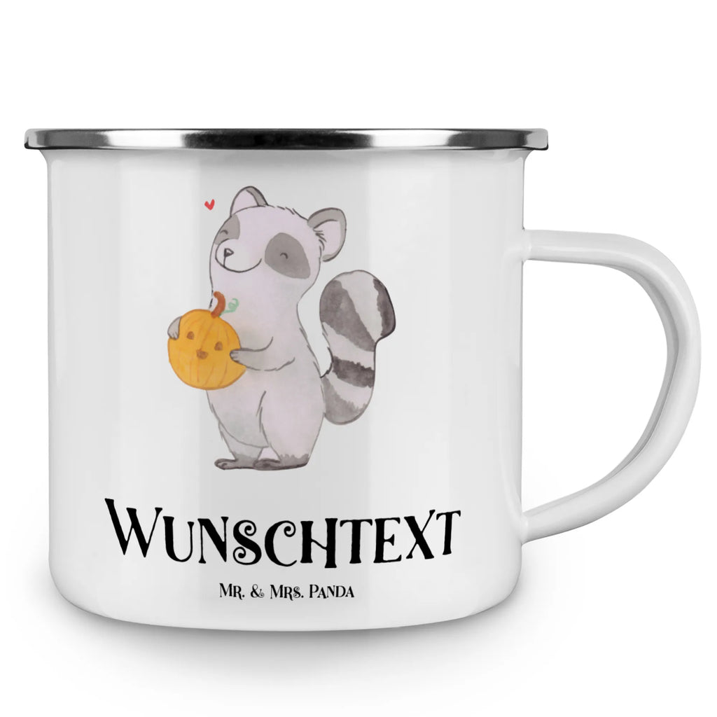 Personalisierte Emaille Tasse Waschbär Kürbis Campinggeschirr personalsisert, tasse mit namen, tasse selbst gestalten, tasse bedrucken, Emaille Tasse personalisiert, Emaille Tasse mit Namen, tassen bedrucken, personalisierte tassen, Campingtasse personalisiert, Campingtasse bedrucken, Namenstasse, personalisierte tasse, Halloween, Deko, Martinssingen, Dekoration, Geschenke, Schenken, Trick or Treat, Süßes sonst gibt's saures, Kürbis, Halloween Deko, Waschbär