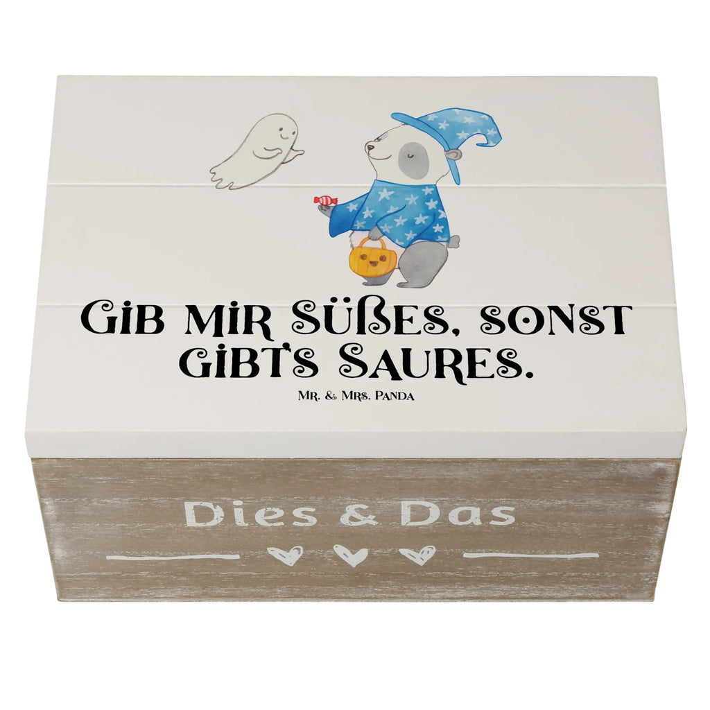 Holzkiste Panda Zauberer Erinnerungsbox, Schatzkiste, Geschenkbox, Erinnerungskiste, Kiste, Schatulle, Truhe, Aufbewahrungsbox, Holzkiste, XXL, Geschenkdose, Dekokiste, Halloween, Deko, Martinssingen, Dekoration, Geschenke, Schenken, Süßes sonst gibt's saures, Gespenst, Halloween Deko, Trick or Treat, Panda, Zauberer