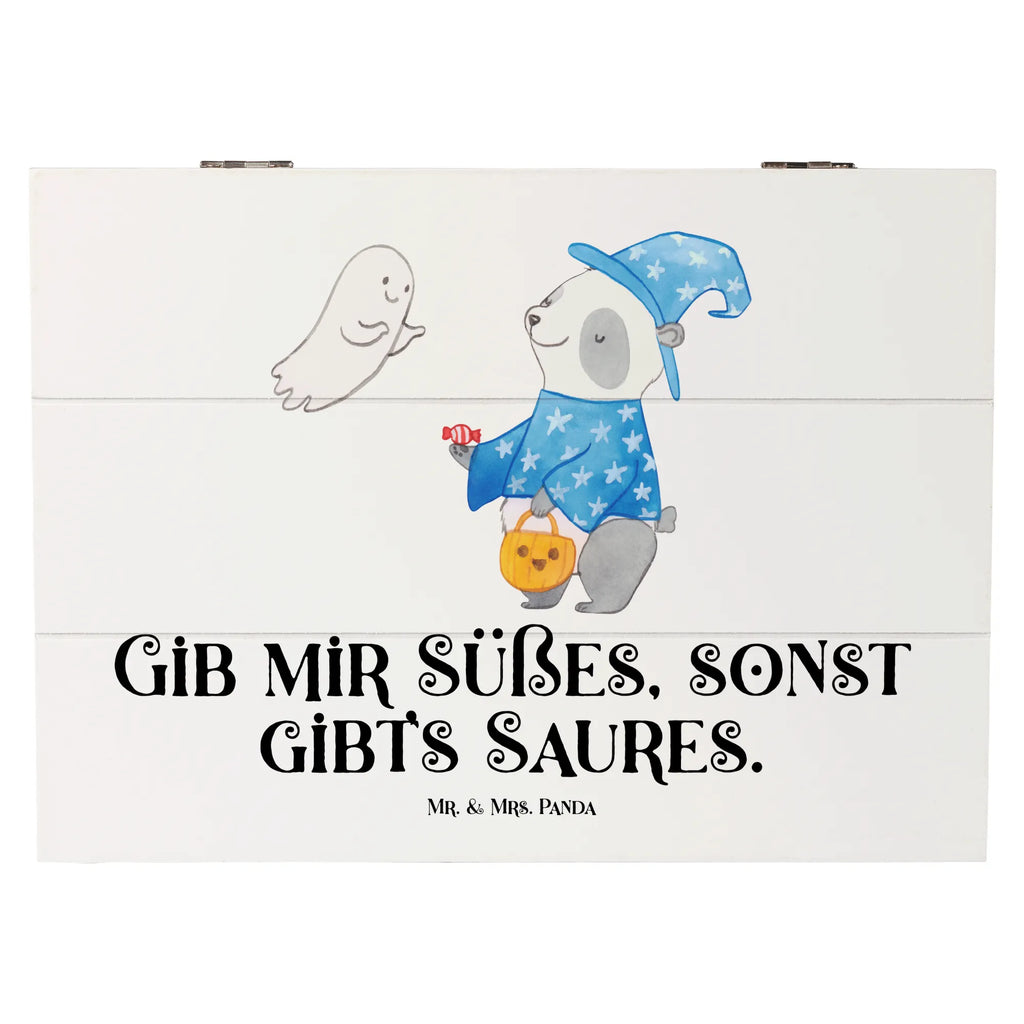 Holzkiste Panda Zauberer Erinnerungsbox, Schatzkiste, Geschenkbox, Erinnerungskiste, Kiste, Schatulle, Truhe, Aufbewahrungsbox, Holzkiste, XXL, Geschenkdose, Dekokiste, Halloween, Deko, Martinssingen, Dekoration, Geschenke, Schenken, Süßes sonst gibt's saures, Gespenst, Halloween Deko, Trick or Treat, Panda, Zauberer