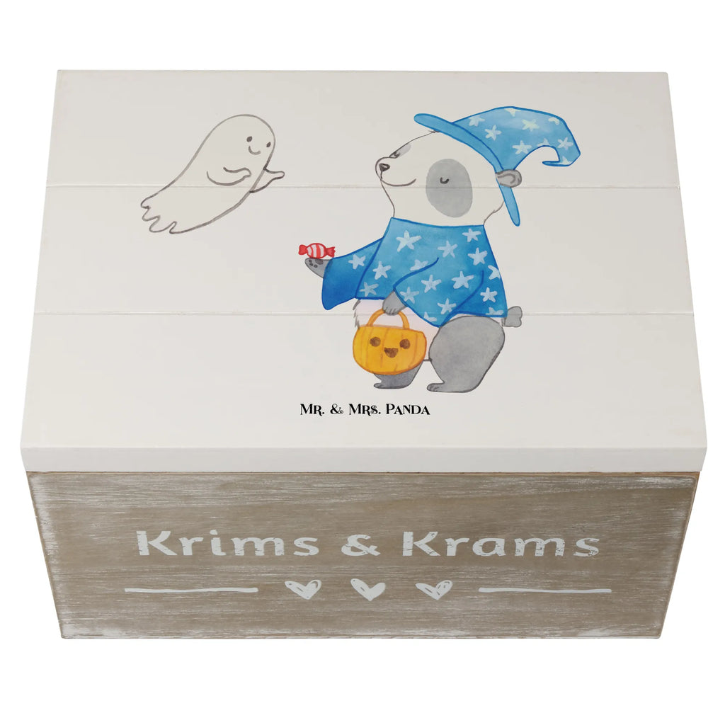 Holzkiste Panda Zauberer Erinnerungsbox, Schatzkiste, Geschenkbox, Erinnerungskiste, Kiste, Schatulle, Truhe, Aufbewahrungsbox, Holzkiste, XXL, Geschenkdose, Dekokiste, Halloween, Deko, Martinssingen, Dekoration, Geschenke, Schenken, Süßes sonst gibt's saures, Gespenst, Halloween Deko, Trick or Treat, Panda, Zauberer