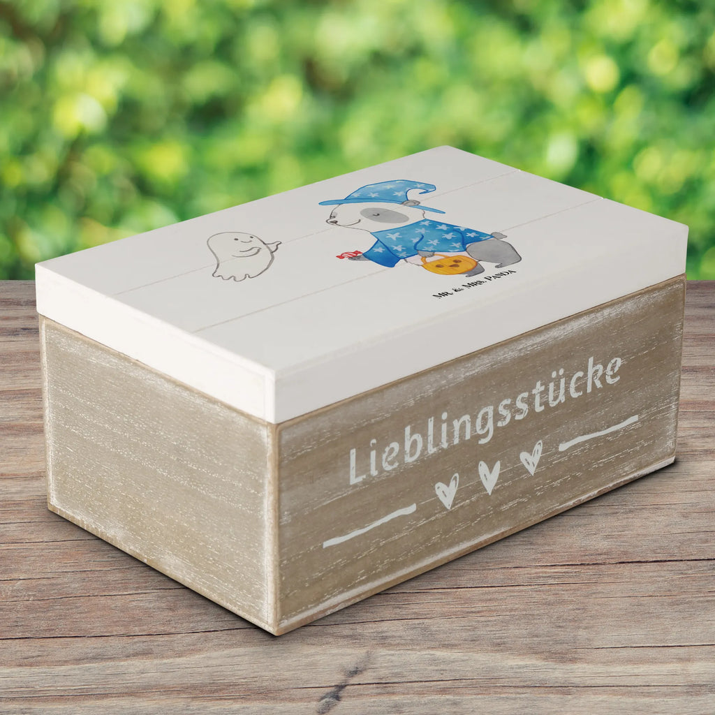 Holzkiste Panda Zauberer Erinnerungsbox, Schatzkiste, Geschenkbox, Erinnerungskiste, Kiste, Schatulle, Truhe, Aufbewahrungsbox, Holzkiste, XXL, Geschenkdose, Dekokiste, Halloween, Deko, Martinssingen, Dekoration, Geschenke, Schenken, Süßes sonst gibt's saures, Gespenst, Halloween Deko, Trick or Treat, Panda, Zauberer