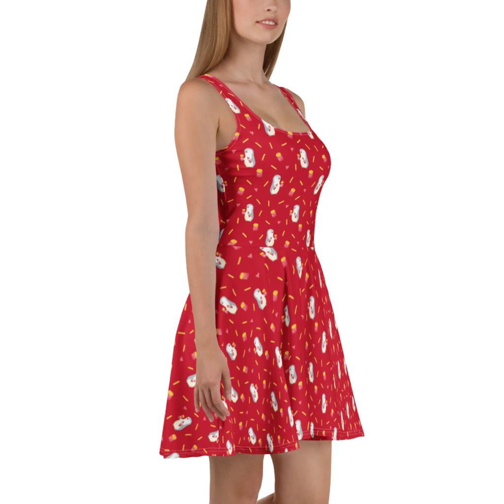 Sukienka letnia pingwin frytki Sommerkleid, Skaterkleid, Kleid, Liebe, Partner, Freund, Freundin, Ehemann, Ehefrau, Heiraten, Verlobung, Heiratsantrag, Liebesgeschenk, Jahrestag, Hocheitstag, Geschenk für Frauen, für Ehemann, Mitbringsel, Hochzeitstag, Geschenk für Partner, Valentinstag, Liebesbeweis, für Männer, Geschenk für Freundin