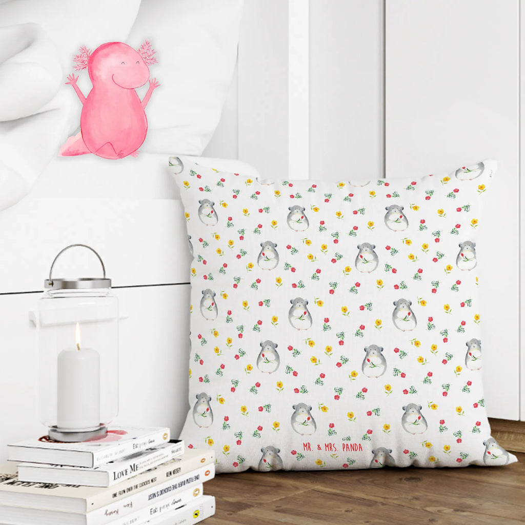 Cushion chinchilla flower bedroom, 40x40, pillows, sofa, couch, fluffy, cushion, Pillow, settee, 40 x 40, pillow case, soft, pad, bed, small animals, cute, funny, cute animal motives, hand drawn, small world, funny sayings, good mood, happy, gifts, gift ideas, special gifts, animal lover, card, happiness, chinchillas, depression, office life, office, grief, chinchilla, heartache, being sad, chaos