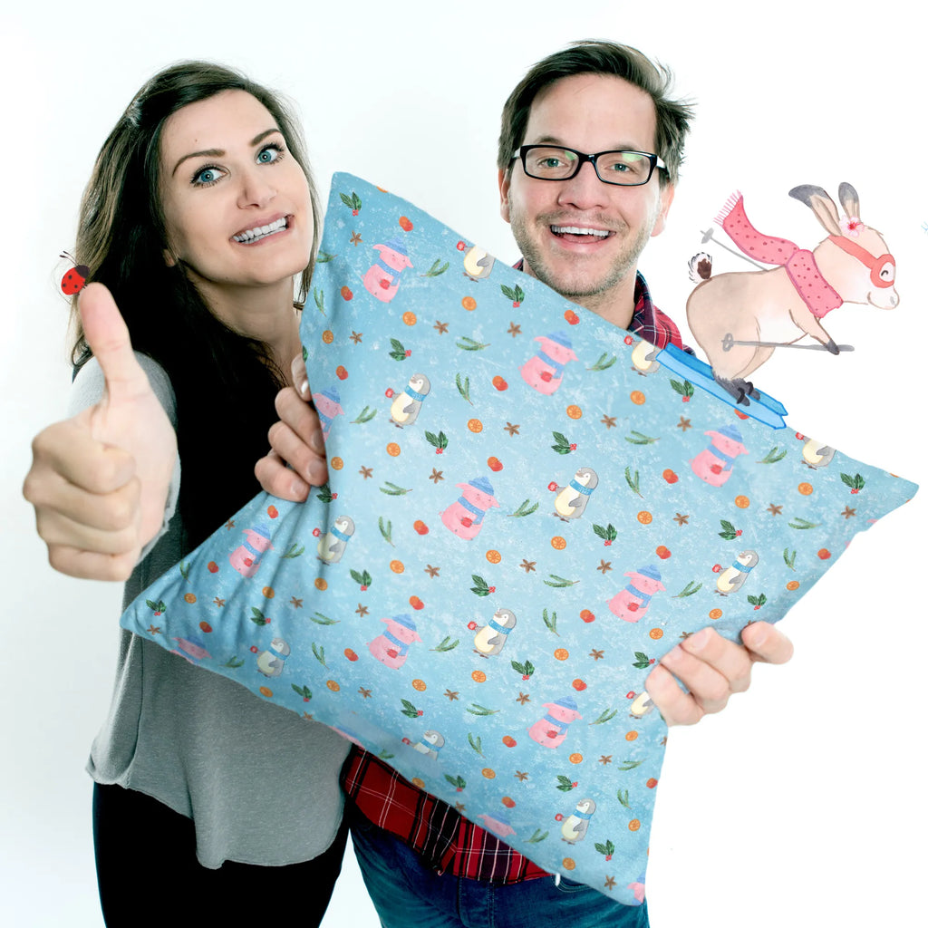 40x40 poduszka świnia grzane wino Zima, Boże Narodzenie, dekoracje świąteczne, Mikołaj, Adwent, Wigilia, zimowy motyw