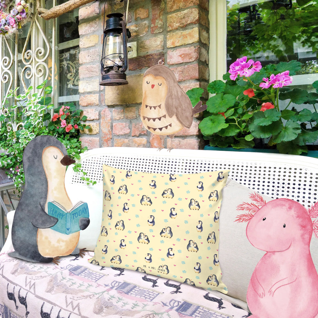 Cushion Penguin embrace settee, soft, pillow case, pad, sofa, 40 x 40, Pillow, couch, fluffy, bedroom, 40x40, cushion, pillows, bed, Penguin, North Pole, Winter, Penguins, wedding, love gift, penguin, wedding gift, lovers, anniversary, proof of love, engagement, love, wedding day