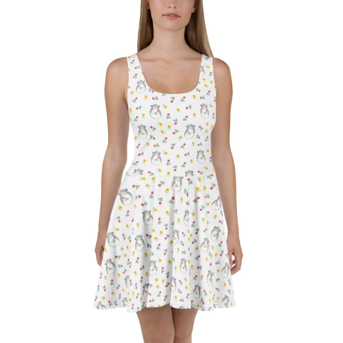 Sommerkleid Chinchilla Blume Muster Strandkleid, Urlaubskleid, Stretchkleid, Kurzes Kleid, Kleid, A-Linien-Kleid, Leichtes Sommerkleid, Freizeitkleid, Damenkleid, Damen-Sommerkleid, Skaterkleid, Jerseykleid, Ausgestelltes Kleid, Sommerkleid, Minikleid, Swingkleid, Luftiges Sommerkleid, Kurzes Sommerkleid, Shirtkleid, Tiere, Tiermotive, Lustige Sprüche, Gute Laune, Kummer, Büro, traurig sein, Depressionen, Chinchilla, Liebeskummer, Büroalltag, Chaos, Chinchillas, Glücklichsein