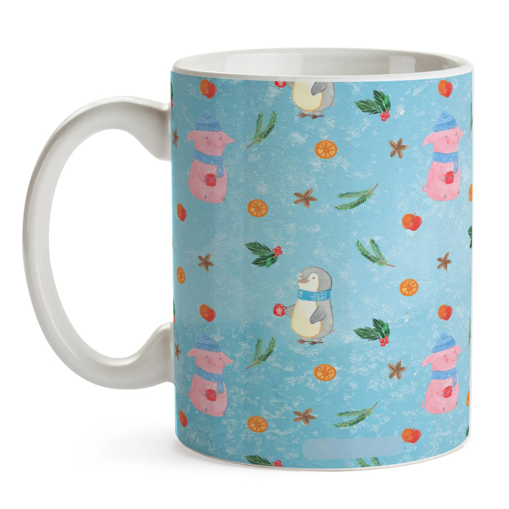 Kubek świnia grzane wino Zima, Boże Narodzenie, dekoracje świąteczne, Mikołaj, Adwent, Wigilia, zimowy motyw