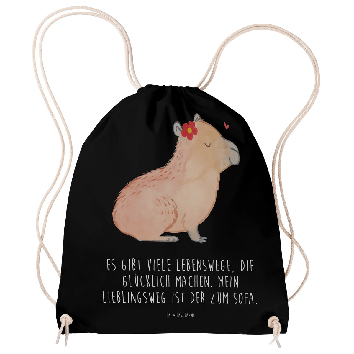 Drawstring bag Capybara flower bag, carrier bag, gym bag, jute bag, sports bag, hipster, small animals, cute, funny, cute animal motives, hand drawn, small world, funny sayings, good mood, happy, gifts, gift ideas, special gifts, animal lover, card