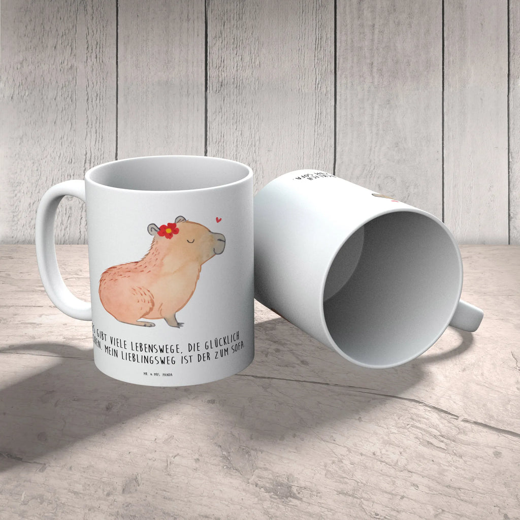 Child's mug Capybara flower camping mug, mug, kindergarten, coffee cup, drinking cup, plastic cup, small animals, cute, funny, cute animal motives, hand drawn, small world, funny sayings, good mood, happy, gifts, gift ideas, special gifts, animal lover, card