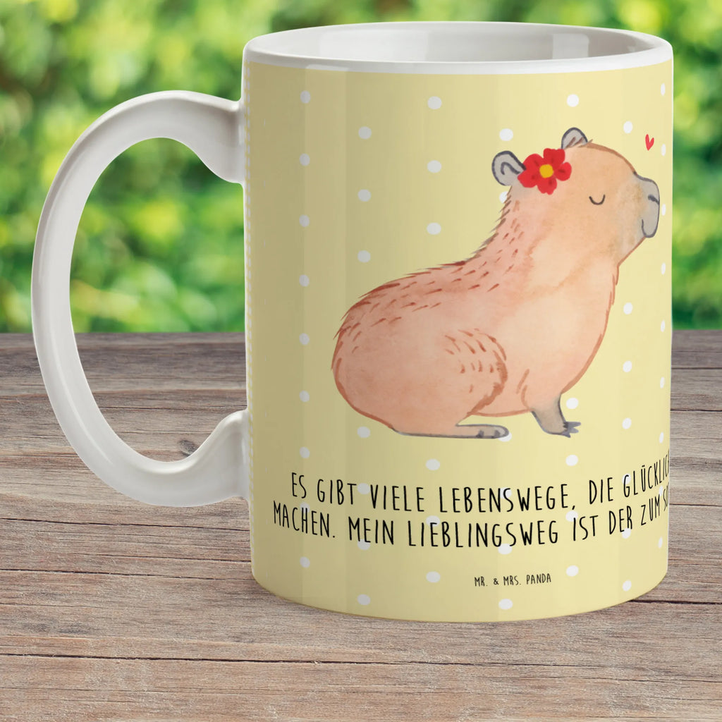 Child's mug Capybara flower camping mug, mug, kindergarten, coffee cup, drinking cup, plastic cup, small animals, cute, funny, cute animal motives, hand drawn, small world, funny sayings, good mood, happy, gifts, gift ideas, special gifts, animal lover, card