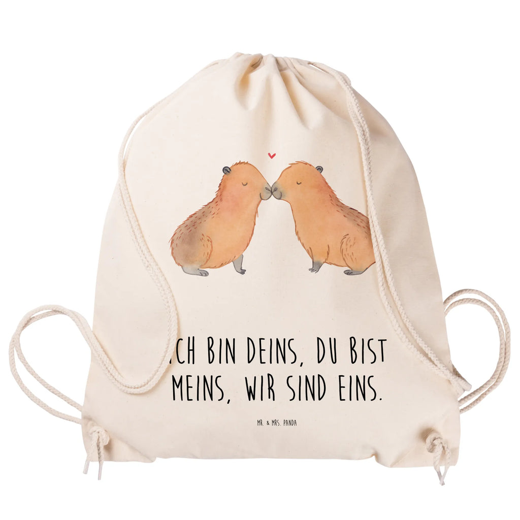 Drawstring bag Capybara love sports bag, carrier bag, jute bag, bag, gym bag, hipster, small animals, cute, funny, cute animal motives, hand drawn, small world, funny sayings, good mood, happy, gifts, gift ideas, special gifts, animal lover, card