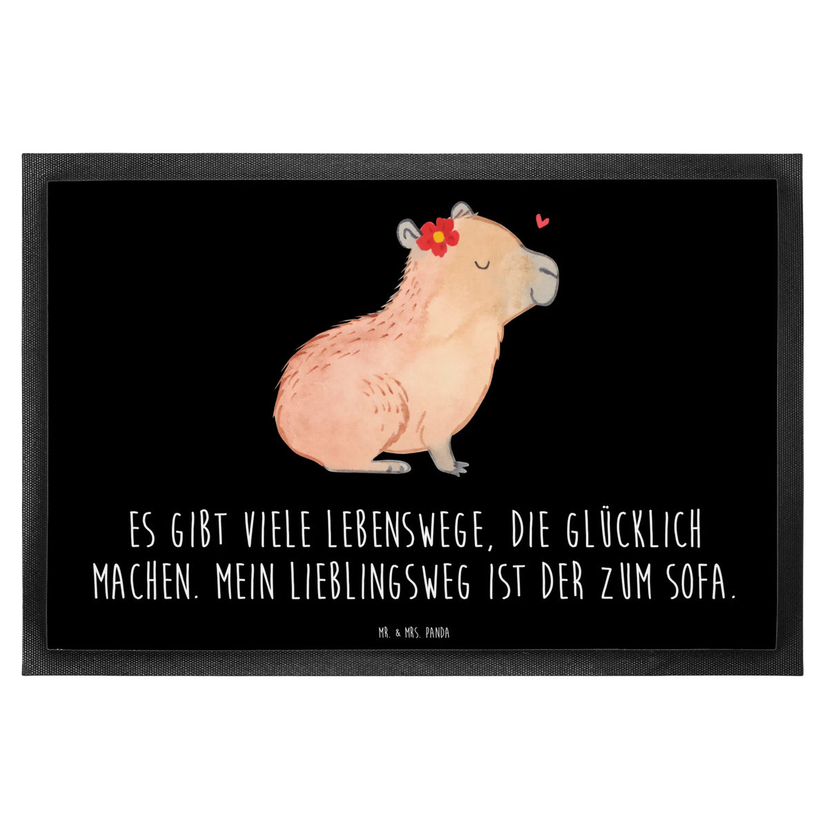 Doormat Capybara flower small animals, card, gift ideas, gifts, cute, cute animal motives, hand drawn, funny sayings, good mood, special gifts, animal lover