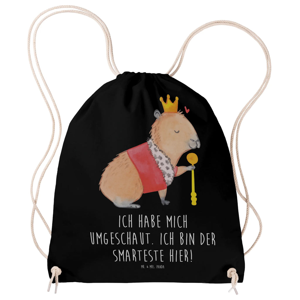 Drawstring bag Capybara King jute bag, sports bag, hipster, gym bag, bag, carrier bag, small animals, cute, funny, cute animal motives, hand drawn, small world, funny sayings, good mood, happy, gifts, gift ideas, special gifts, animal lover, card