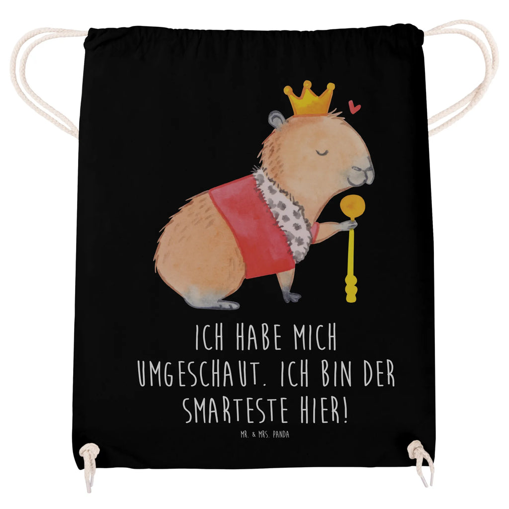 Drawstring bag Capybara King jute bag, sports bag, hipster, gym bag, bag, carrier bag, small animals, cute, funny, cute animal motives, hand drawn, small world, funny sayings, good mood, happy, gifts, gift ideas, special gifts, animal lover, card