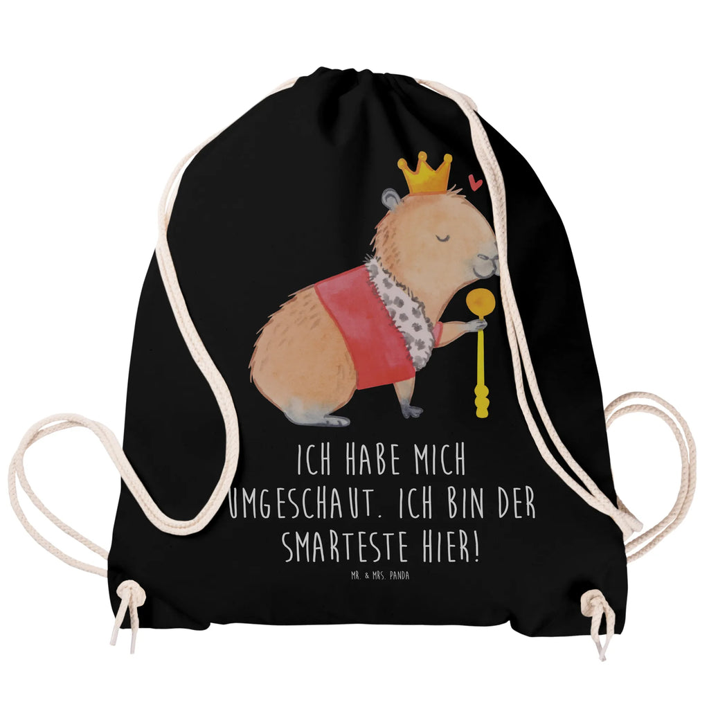 Drawstring bag Capybara King jute bag, sports bag, hipster, gym bag, bag, carrier bag, small animals, cute, funny, cute animal motives, hand drawn, small world, funny sayings, good mood, happy, gifts, gift ideas, special gifts, animal lover, card
