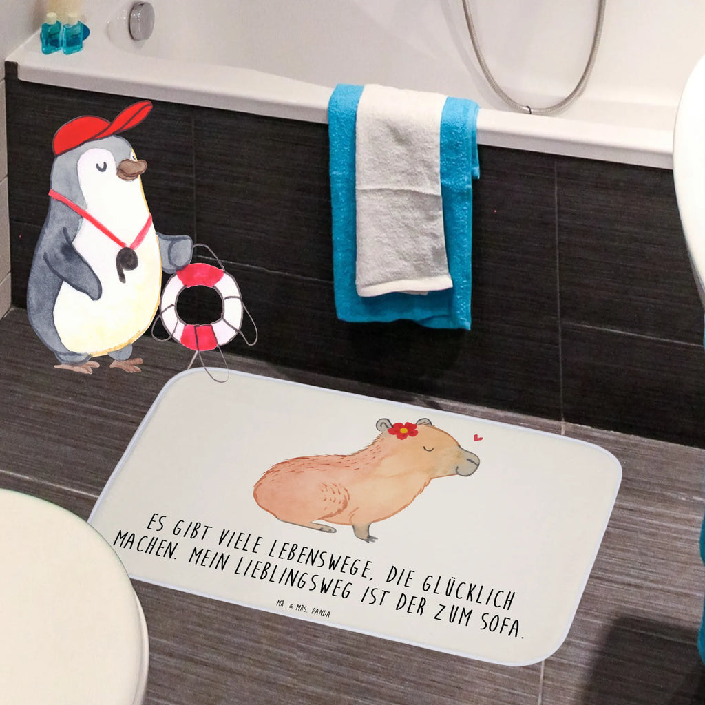 Bath mat Capybara flower Bath rug, Bath mat, non-slip, Shower mat, small animals, cute, funny, cute animal motives, hand drawn, small world, funny sayings, good mood, happy, gifts, gift ideas, special gifts, animal lover, card