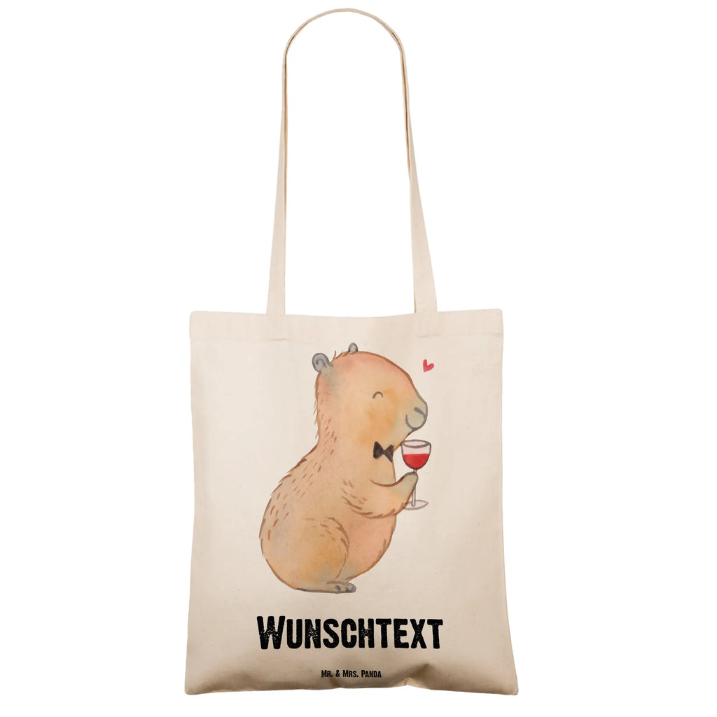 Personalised tote bag Capybara wine small animals, cute, funny, cute animal motives, hand drawn, small world, funny sayings, good mood, happy, gifts, gift ideas, special gifts, animal lover, card