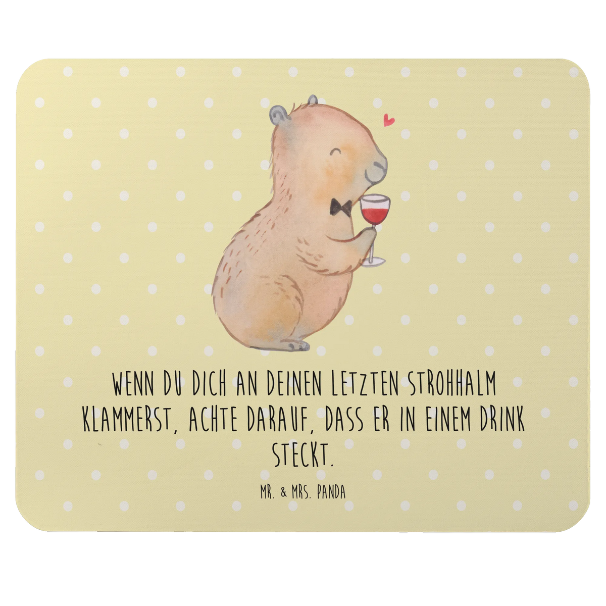 Mouse mat Capybara wine card, gift ideas, gifts, small animals, cute, cute animal motives, hand drawn, funny sayings, good mood, special gifts, animal lover