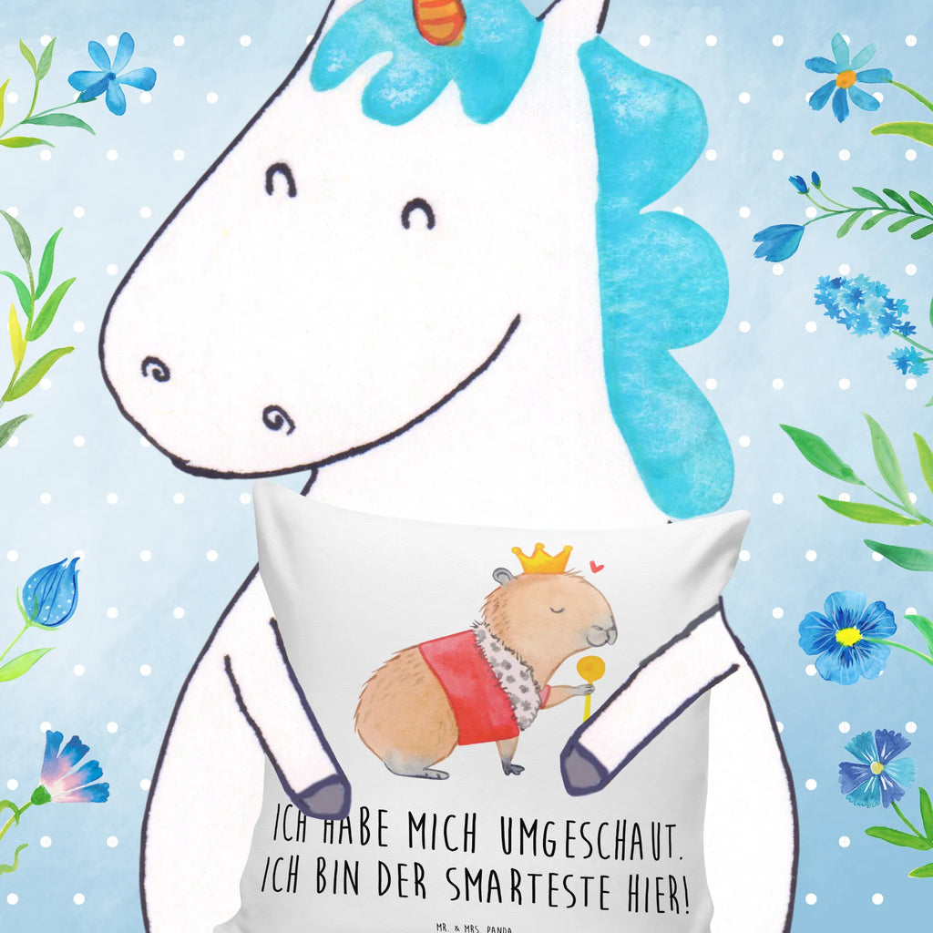 Cushion Capybara King sofa, Pillow, settee, pillow case, bed, pad, fluffy, 40 x 40, bedroom, 40x40, pillows, soft, couch, cushion, small animals, cute, funny, cute animal motives, hand drawn, small world, funny sayings, good mood, happy, gifts, gift ideas, special gifts, animal lover, card