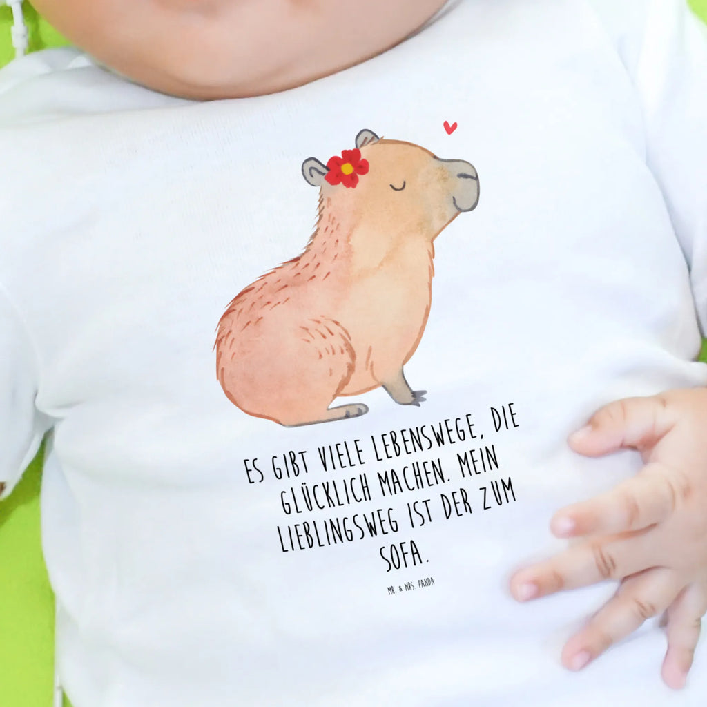 Baby long-sleeve Capybara flower clothing, boys, Girls, baby, bio, long sleeve, small animals, cute, funny, cute animal motives, hand drawn, small world, funny sayings, good mood, happy, gifts, gift ideas, special gifts, animal lover, card