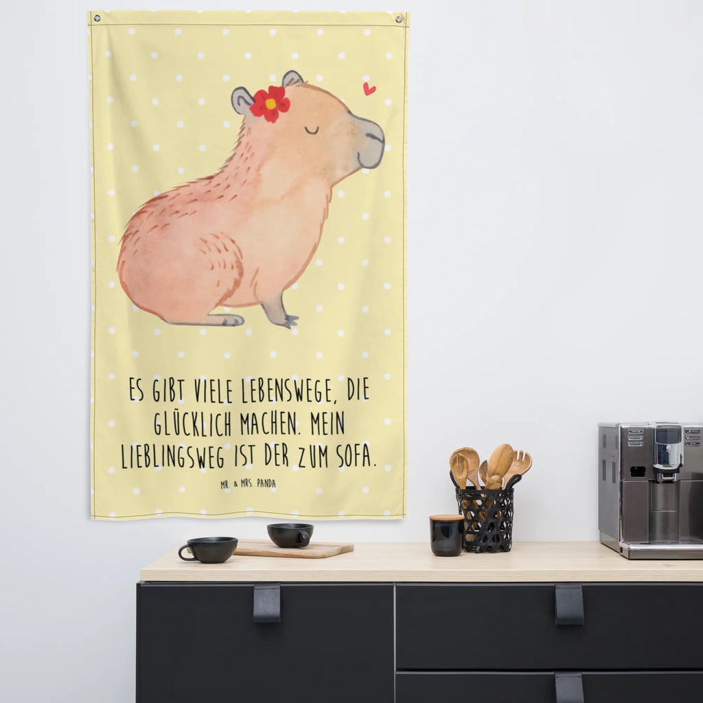 Tapestry Capybara flower Boho, Tapestry, Decoration, Wall hanging, small animals, cute, funny, cute animal motives, hand drawn, small world, funny sayings, good mood, happy, gifts, gift ideas, special gifts, animal lover, card